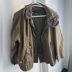 Olive / Army colored oversized trench coat.